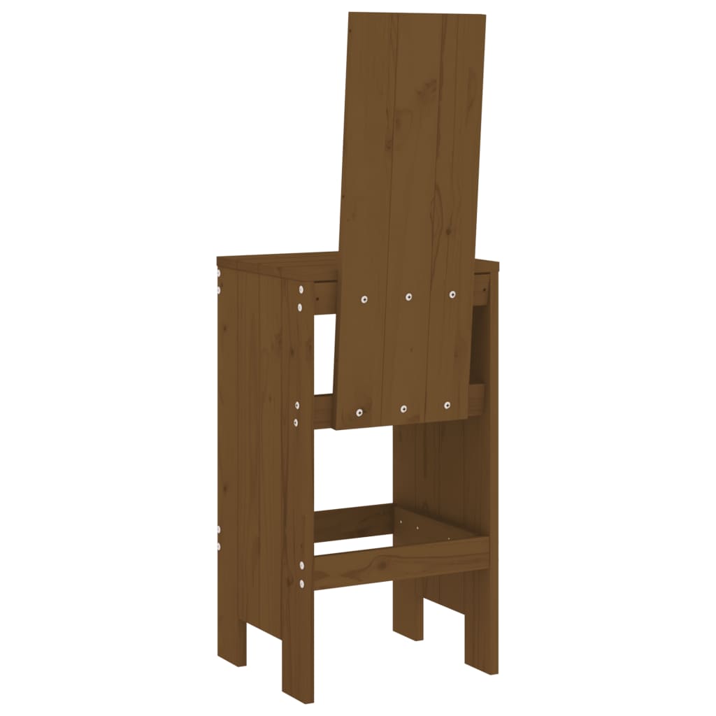 barstole 2 stk. 40x42x120 cm massivt fyrretræ gyldenbrun