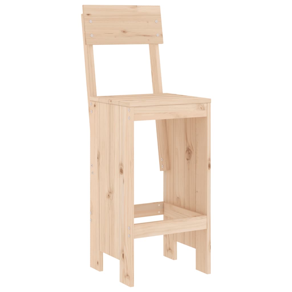 barstole 2 stk. 40x48,5x115,5 cm massivt fyrretræ