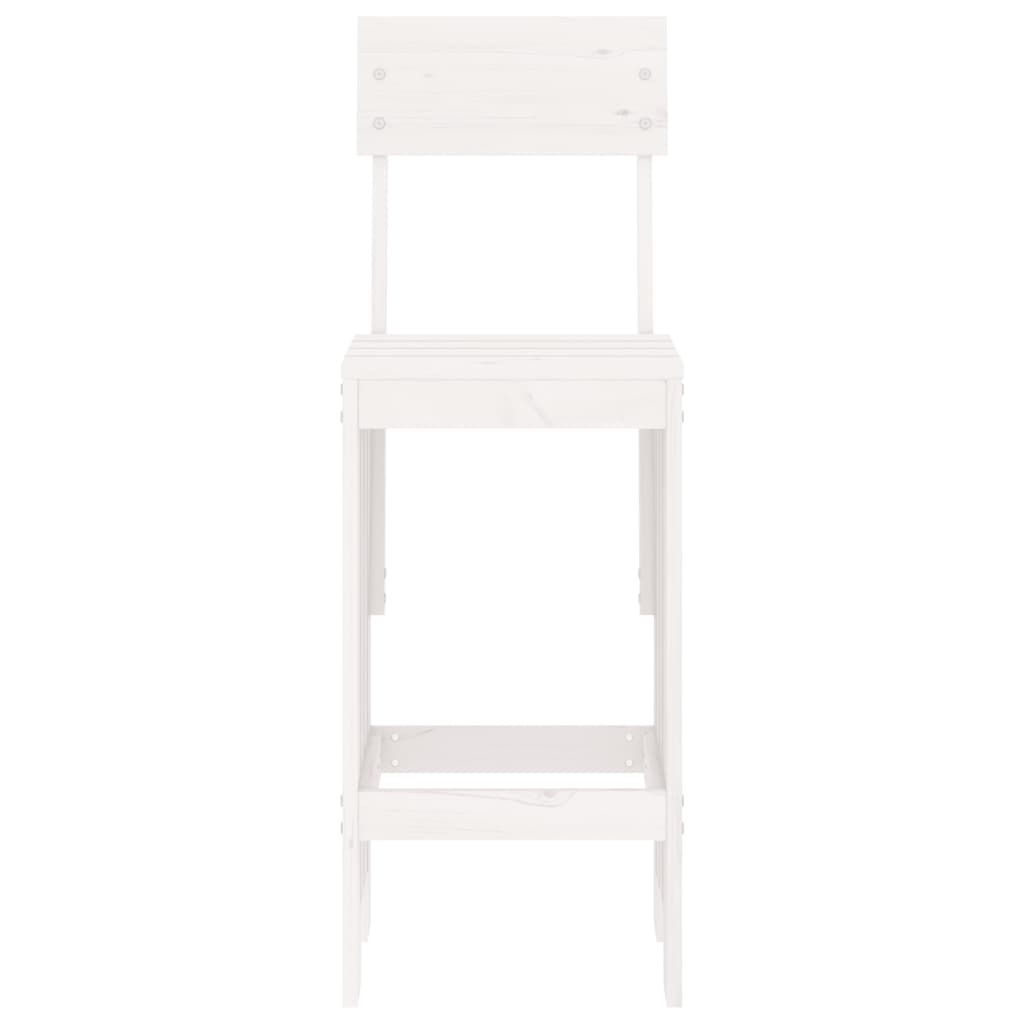 barstole 2 stk. 40x48,5x115,5 cm massivt fyrretræ hvid