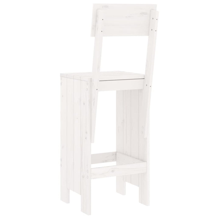 barstole 2 stk. 40x48,5x115,5 cm massivt fyrretræ hvid