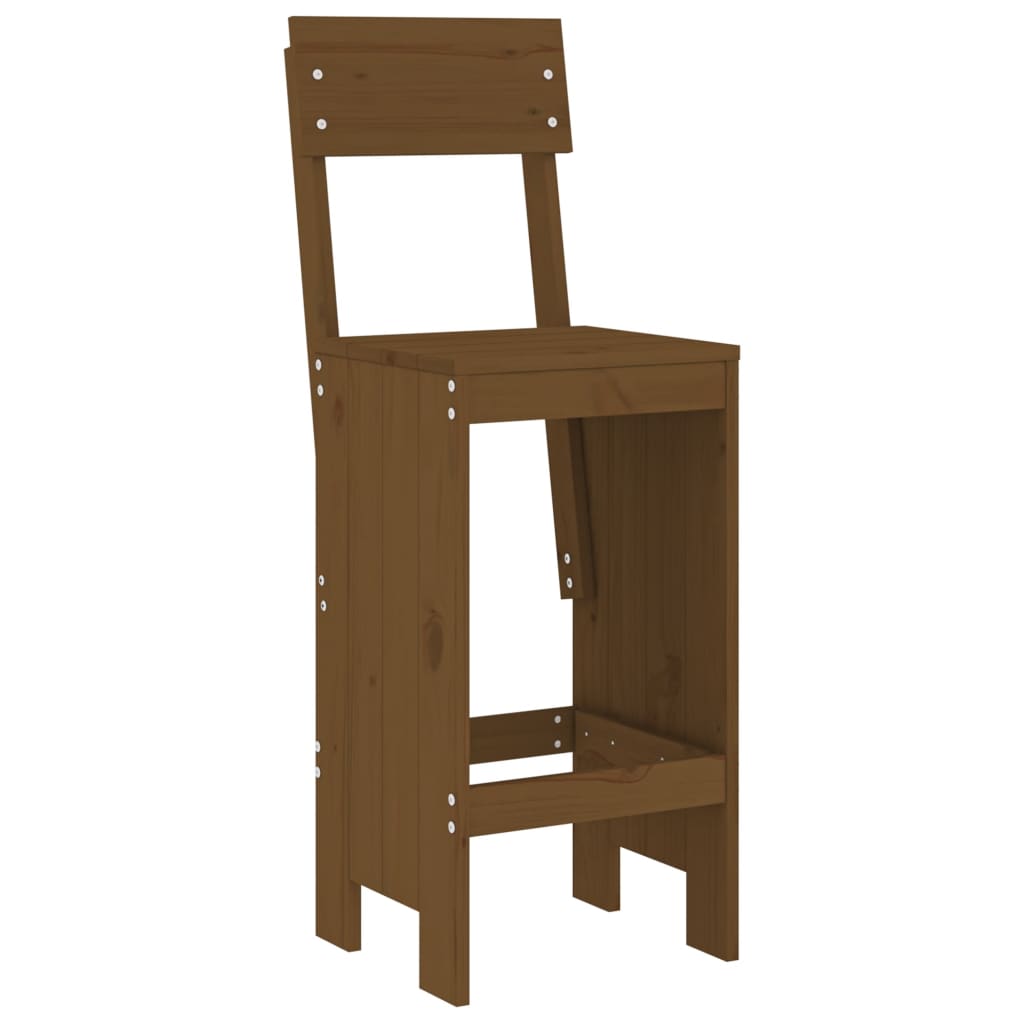 barstole 2 stk. 40x48,5x115,5 cm massivt fyrretræ gyldenbrun