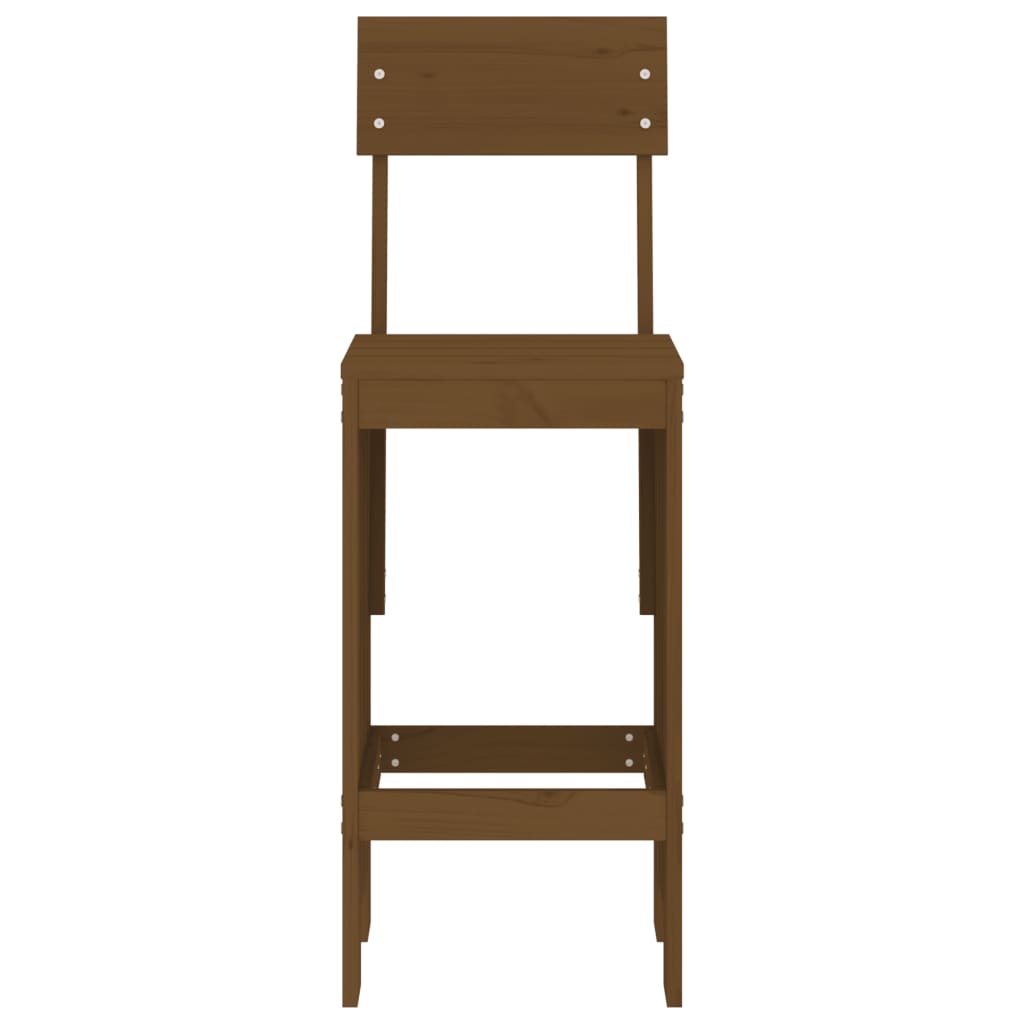 barstole 2 stk. 40x48,5x115,5 cm massivt fyrretræ gyldenbrun