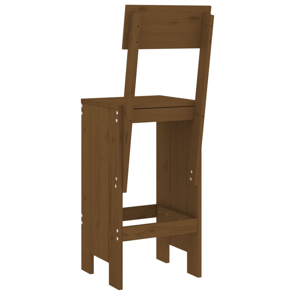 barstole 2 stk. 40x48,5x115,5 cm massivt fyrretræ gyldenbrun