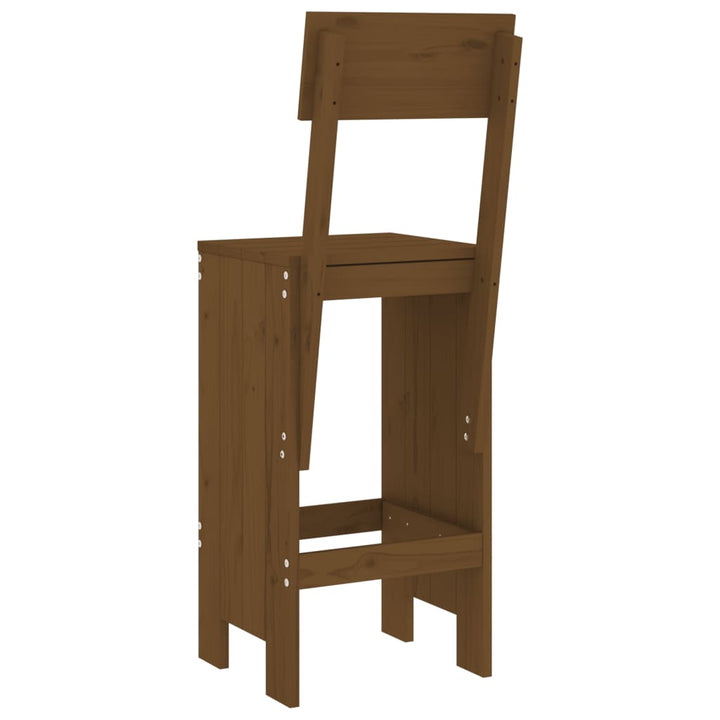 barstole 2 stk. 40x48,5x115,5 cm massivt fyrretræ gyldenbrun