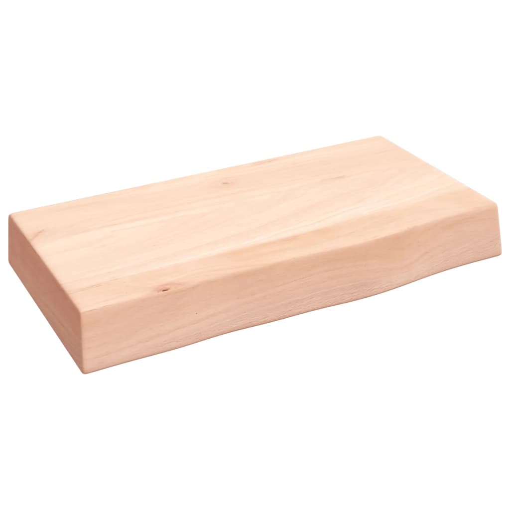 væghylde 40x20x6 cm ubehandlet massivt egetræ
