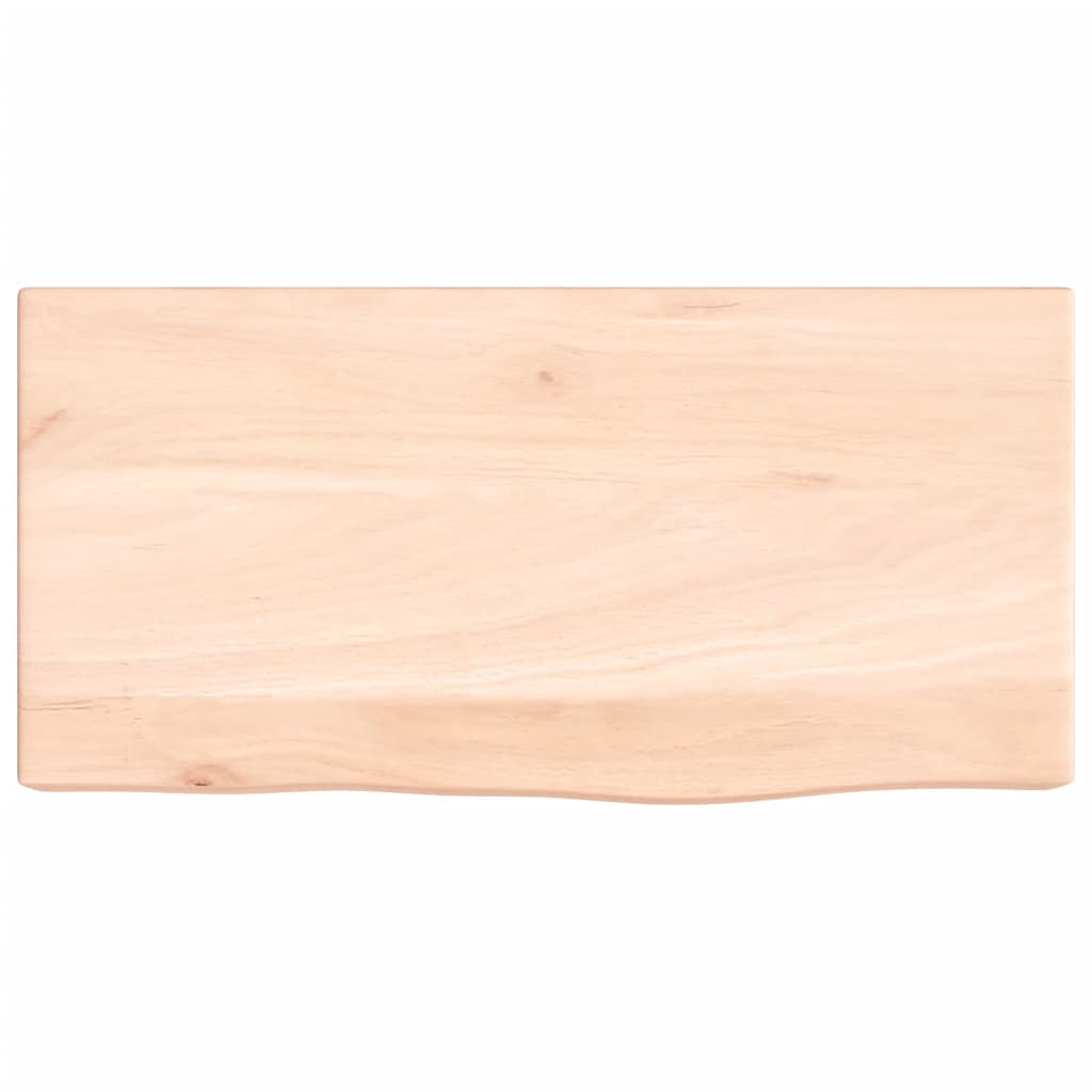 væghylde 40x20x6 cm ubehandlet massivt egetræ