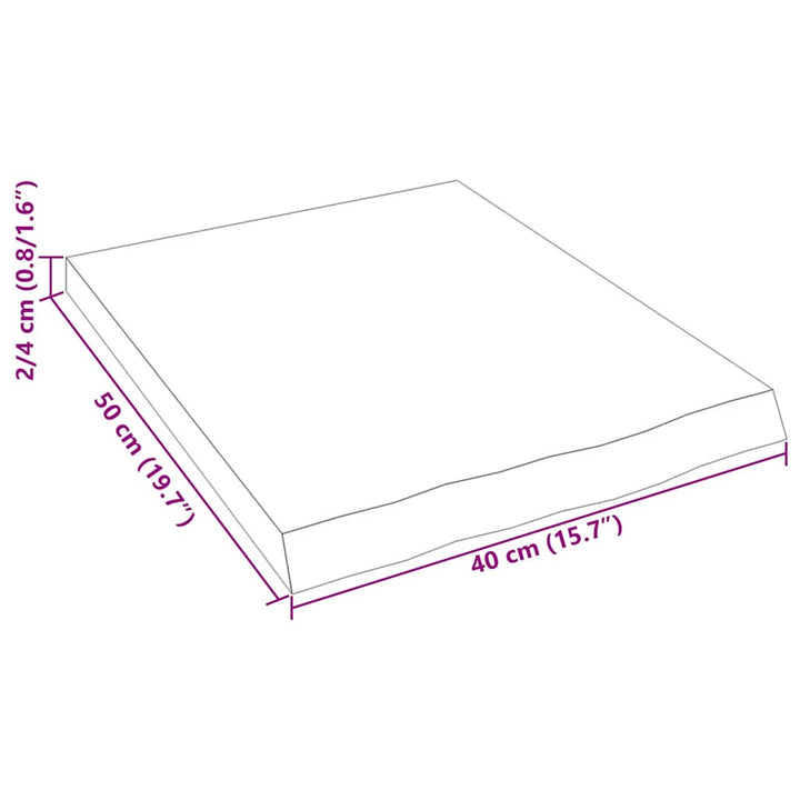 væghylde 40x50x(2-4) cm ubehandlet massivt egetræ