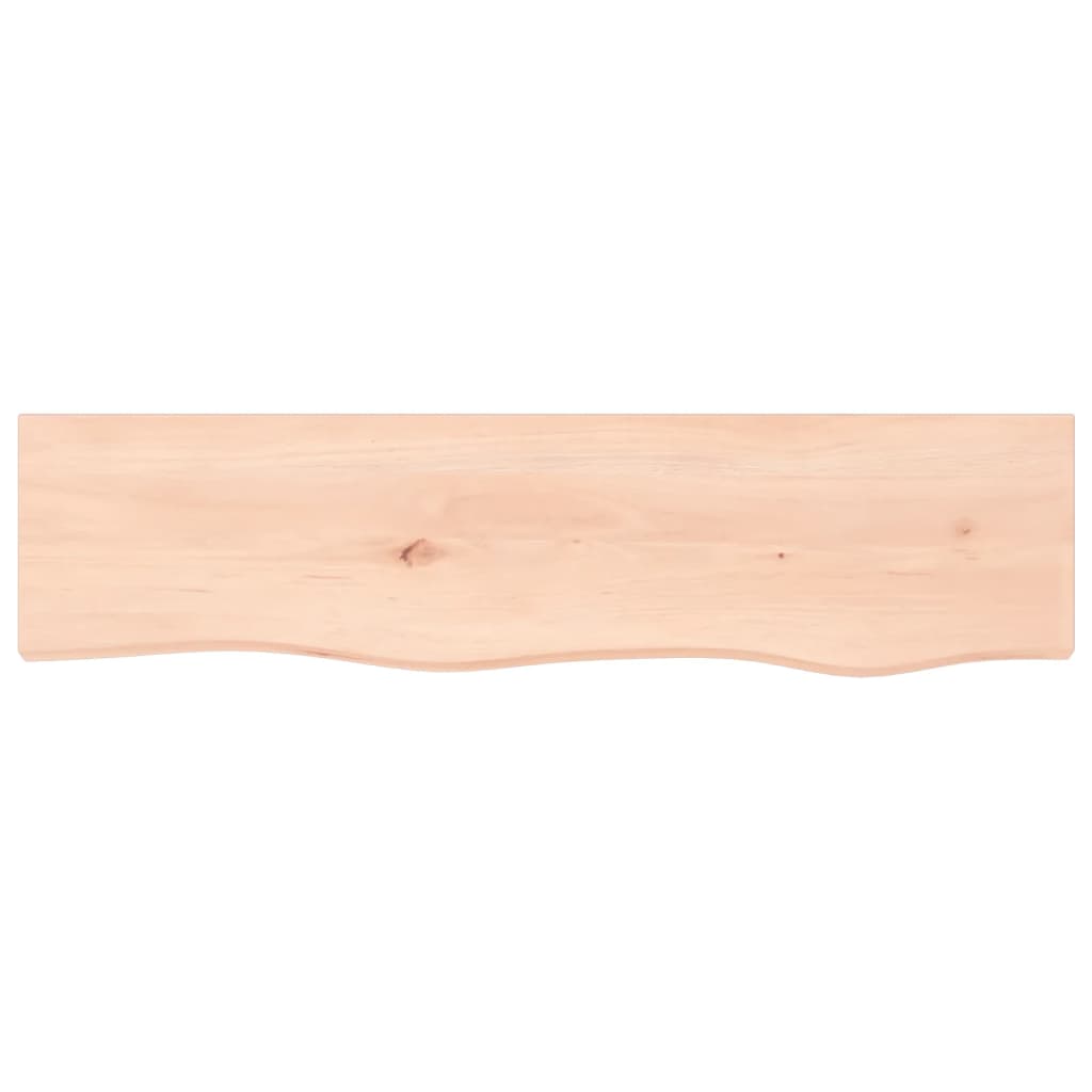 væghylde 80x20x2 cm ubehandlet massivt egetræ