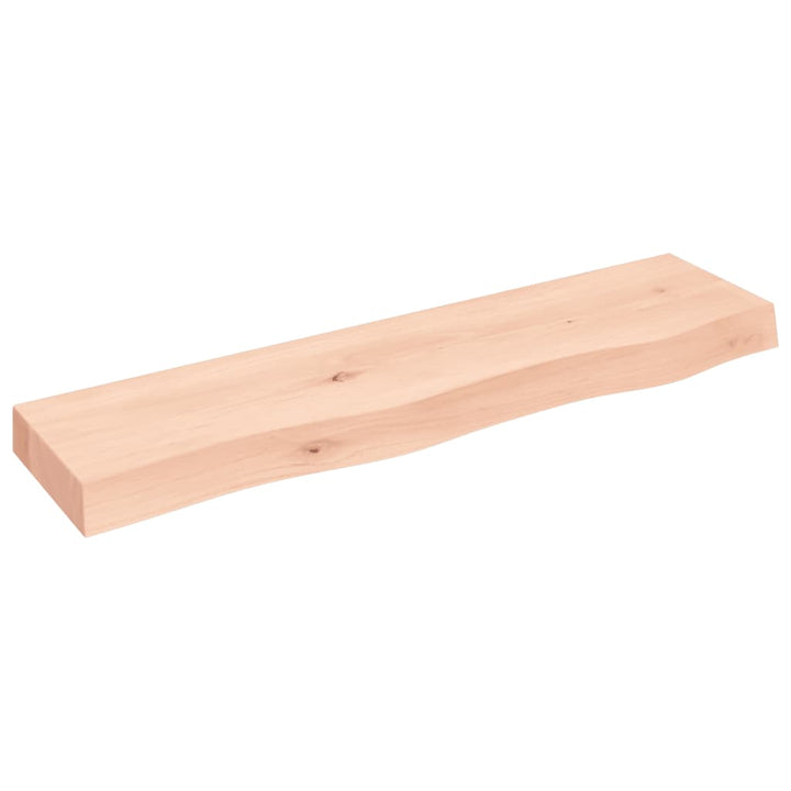 væghylde 80x20x6 cm ubehandlet massivt egetræ