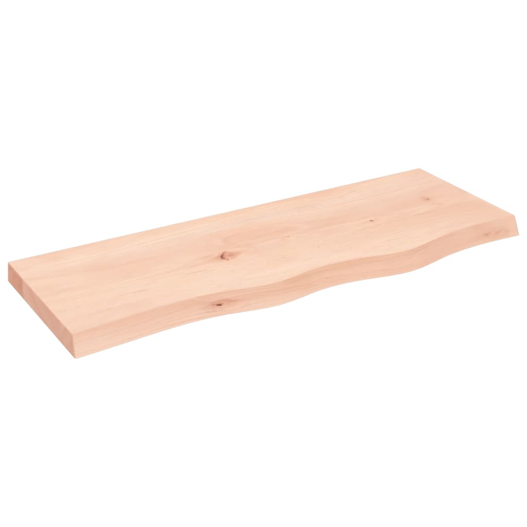 væghylde 80x30x(2-4) cm ubehandlet massivt egetræ
