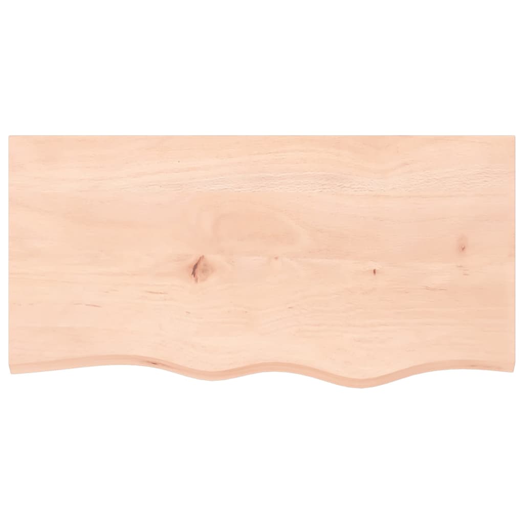 væghylde 80x40x2 cm ubehandlet massivt egetræ