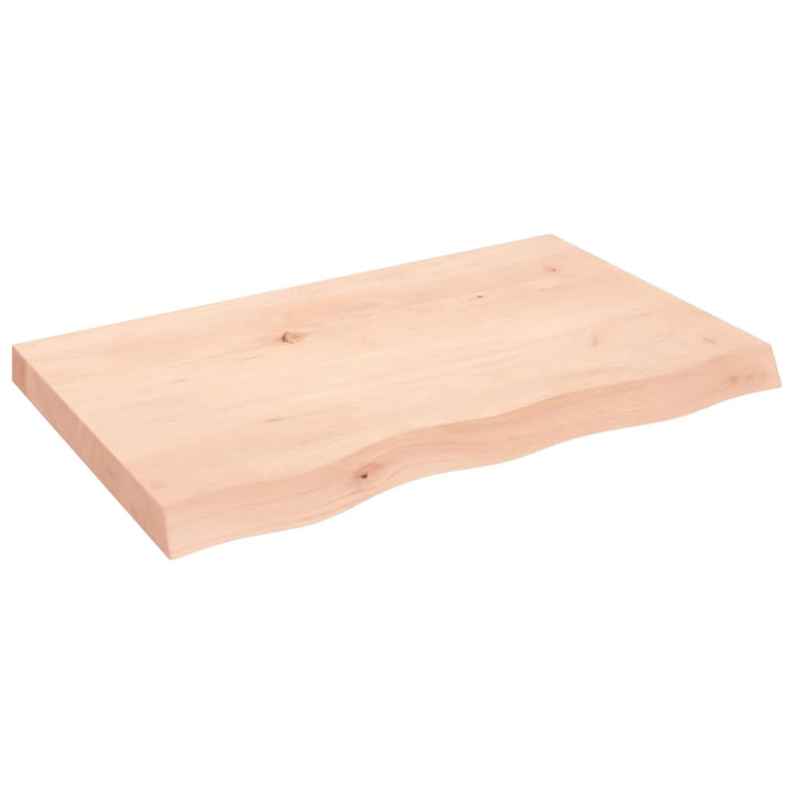 væghylde 80x50x(2-6) cm ubehandlet massivt egetræ