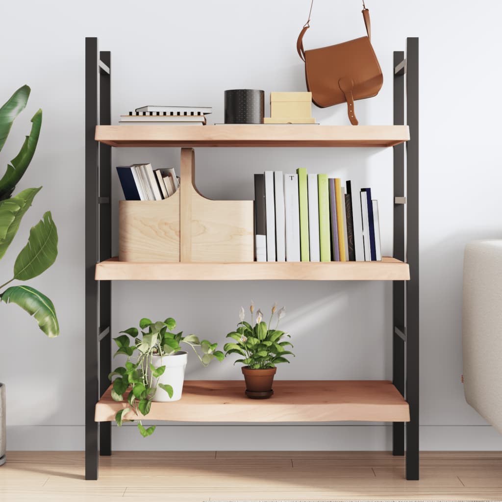 væghylde 80x50x(2-6) cm ubehandlet massivt egetræ
