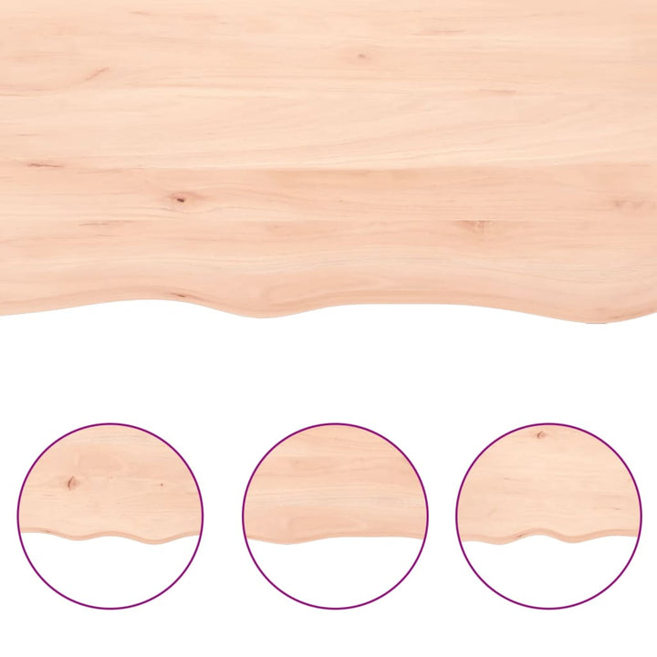 væghylde 100x30x(2-6) cm ubehandlet massivt egetræ