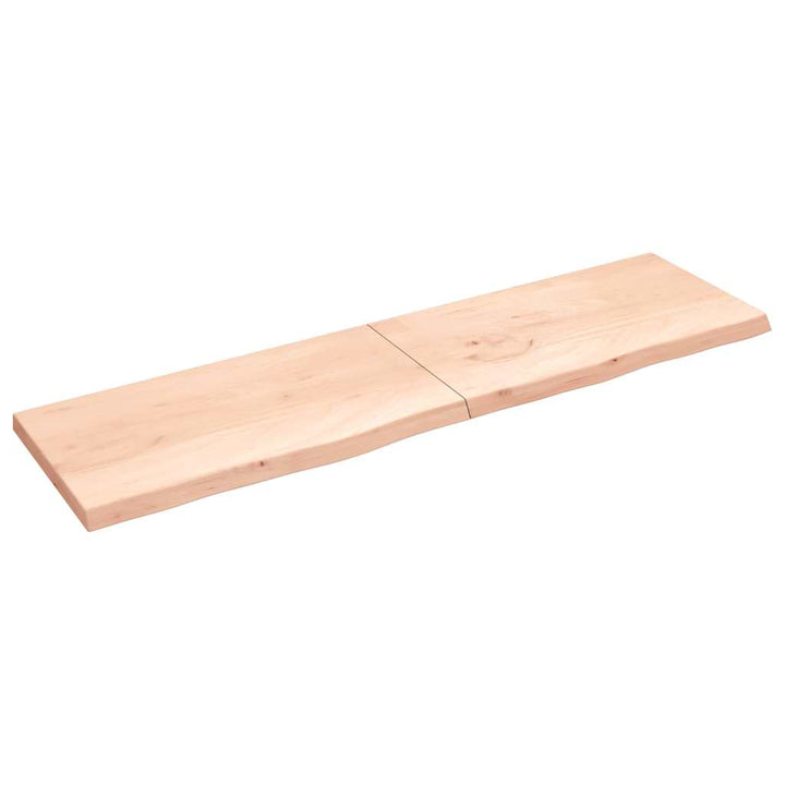 væghylde 220x60x(2-6) cm ubehandlet massivt egetræ