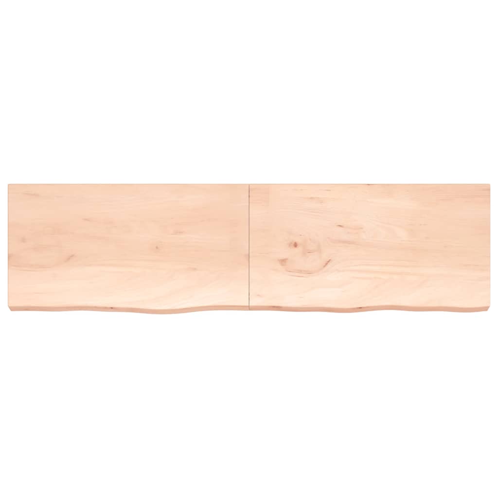 væghylde 220x60x(2-6) cm ubehandlet massivt egetræ