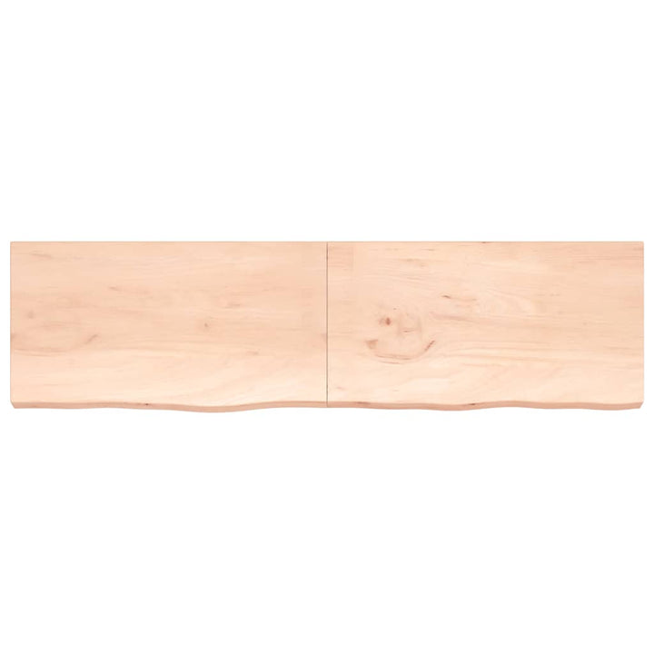 væghylde 220x60x(2-6) cm ubehandlet massivt egetræ
