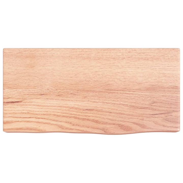 væghylde 40x20x6 cm behandlet massivt egetræ lysebrun