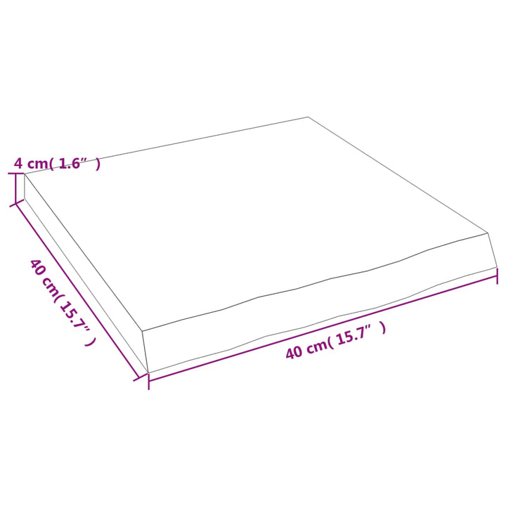 væghylde 40x40x(2-4) cm behandlet massivt egetræ lysebrun