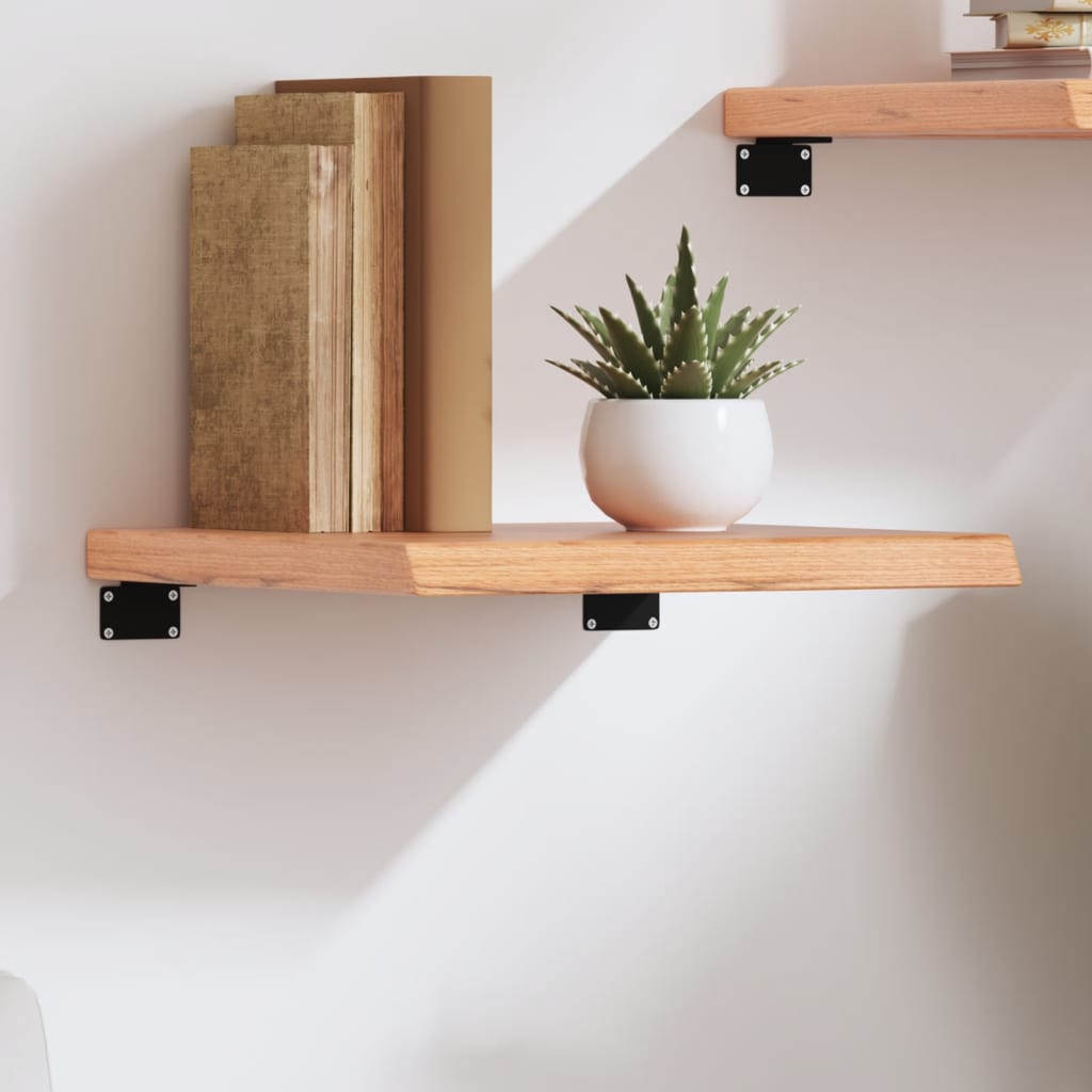 væghylde 40x40x(2-4) cm behandlet massivt egetræ lysebrun