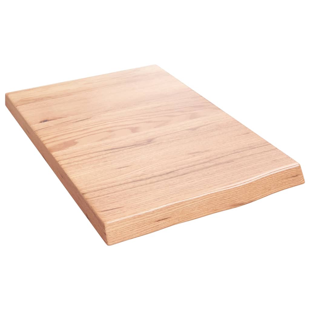 væghylde 40x60x(2-4) cm behandlet massivt egetræ lysebrun
