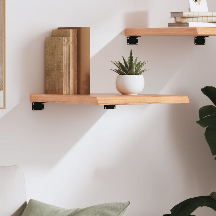væghylde 40x60x(2-4) cm behandlet massivt egetræ lysebrun