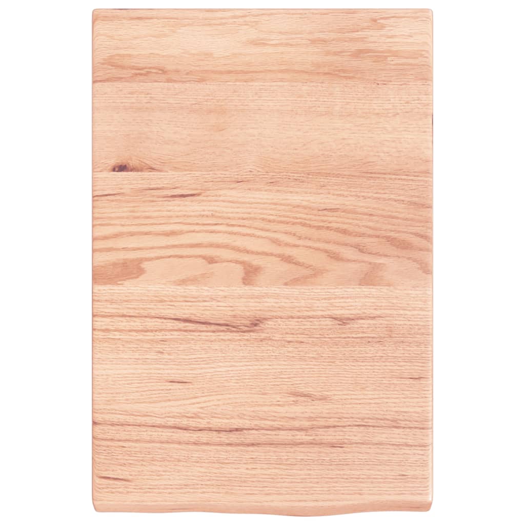 væghylde 40x60x(2-4) cm behandlet massivt egetræ lysebrun