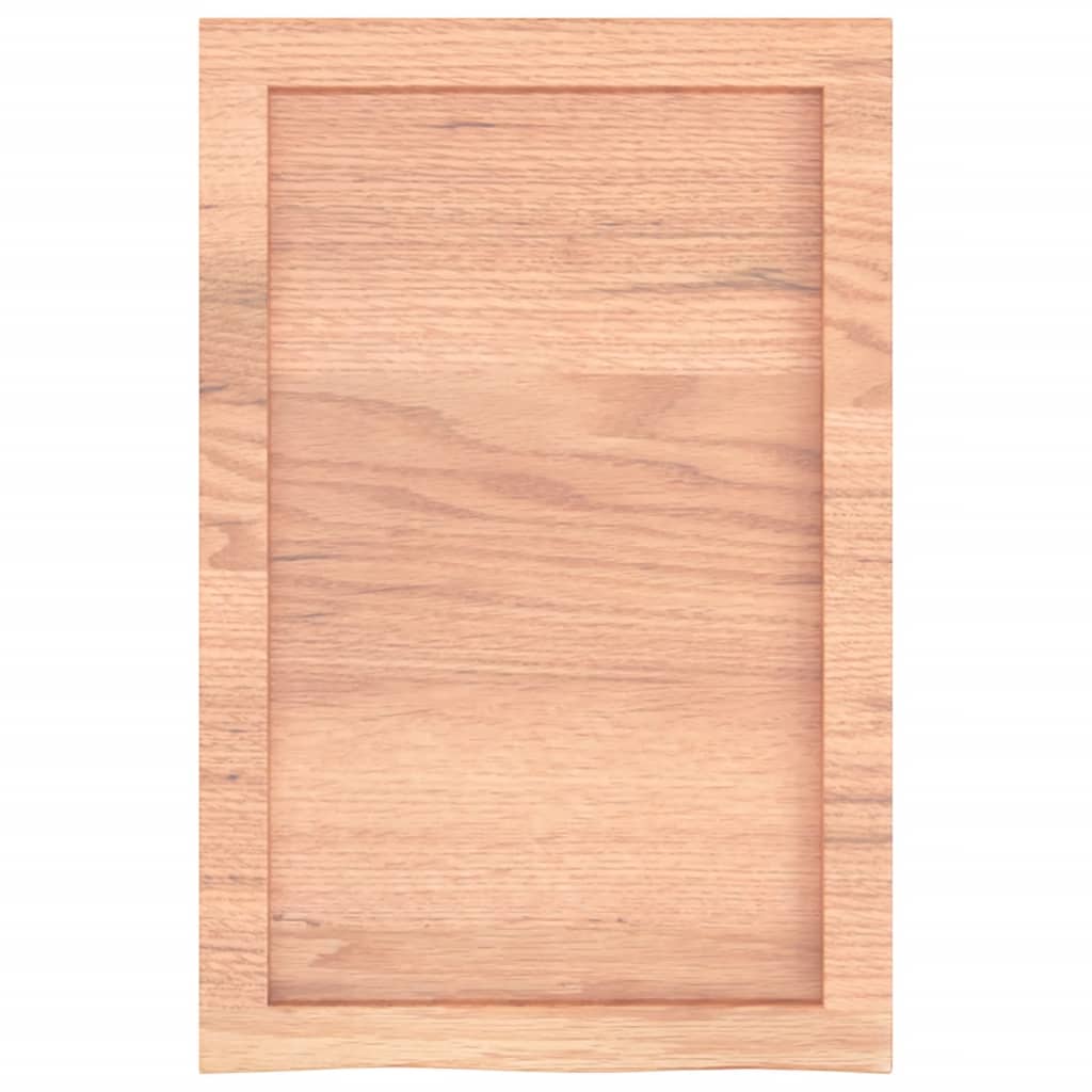 væghylde 40x60x(2-4) cm behandlet massivt egetræ lysebrun