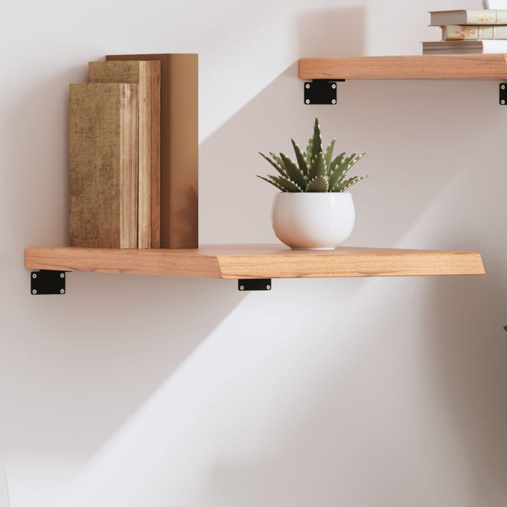 væghylde 40x60x(2-4) cm behandlet massivt egetræ lysebrun