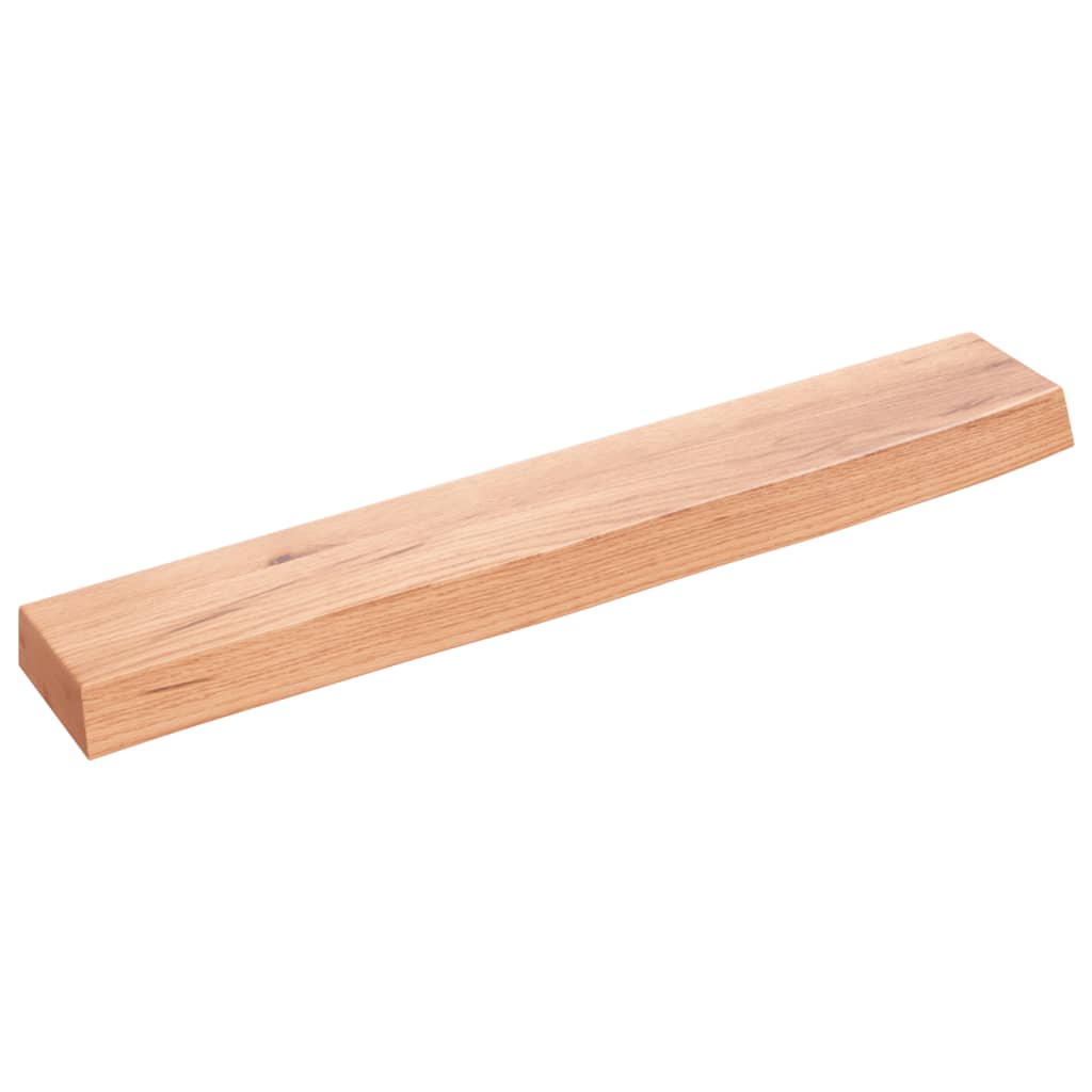 væghylde 60x10x4 cm behandlet massivt egetræ lysebrun