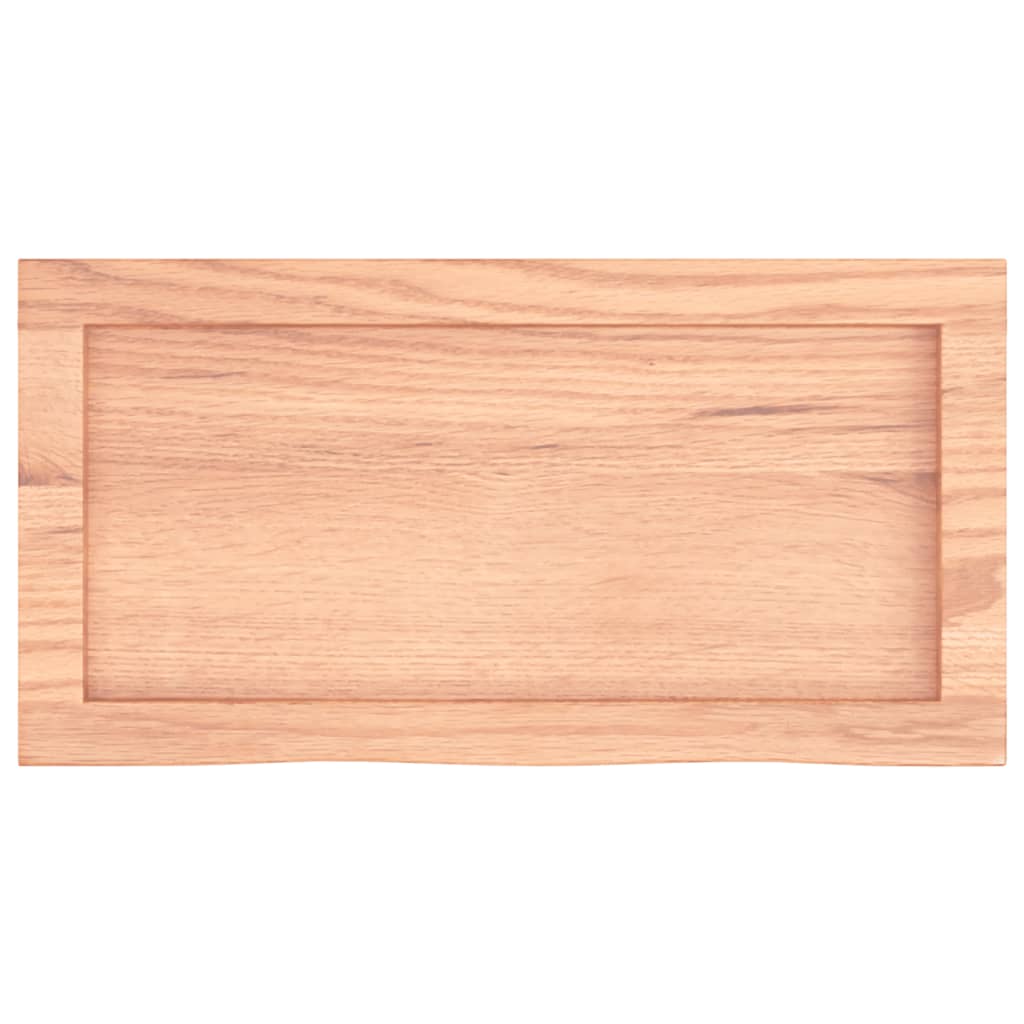 væghylde 60x30x(2-6) cm behandlet massivt egetræ lysebrun
