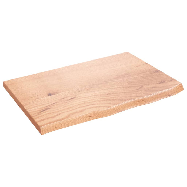 væghylde 60x40x2 cm behandlet massivt egetræ lysebrun