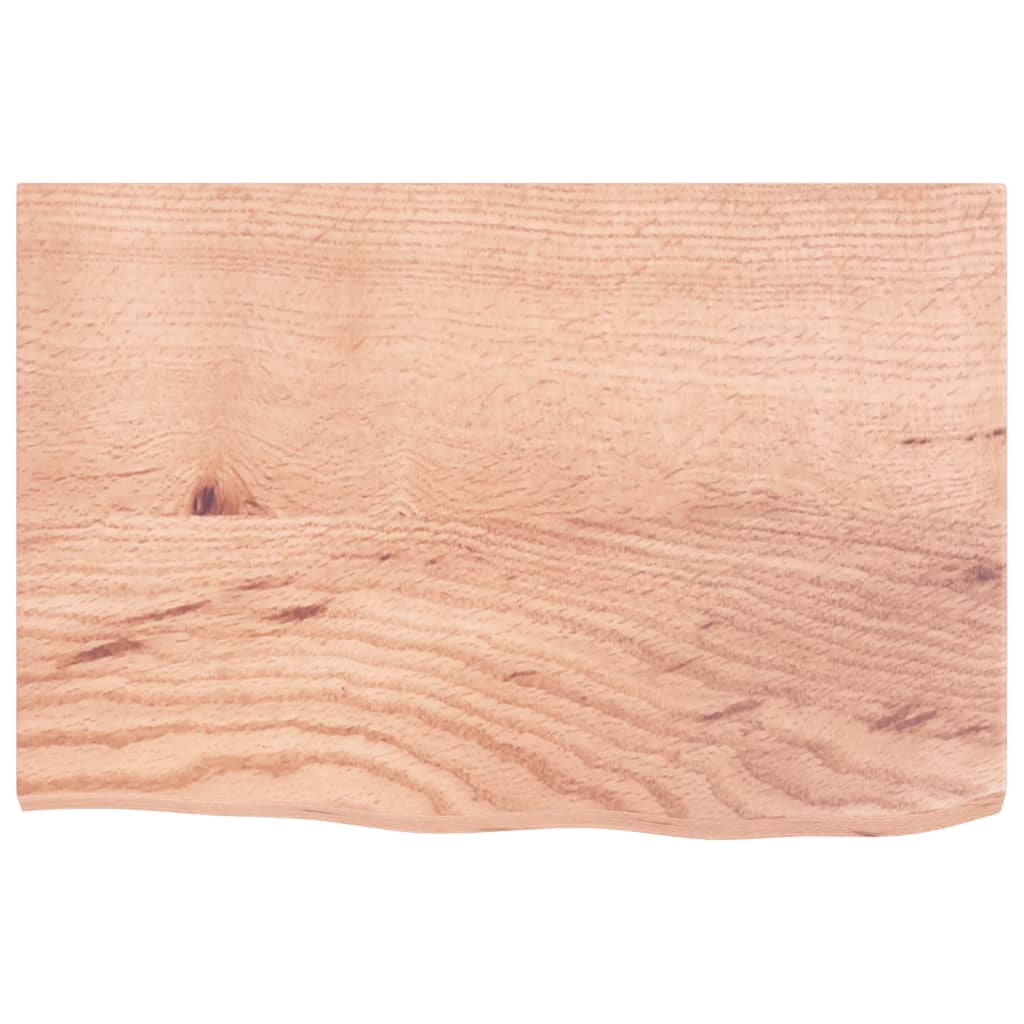 væghylde 60x40x2 cm behandlet massivt egetræ lysebrun