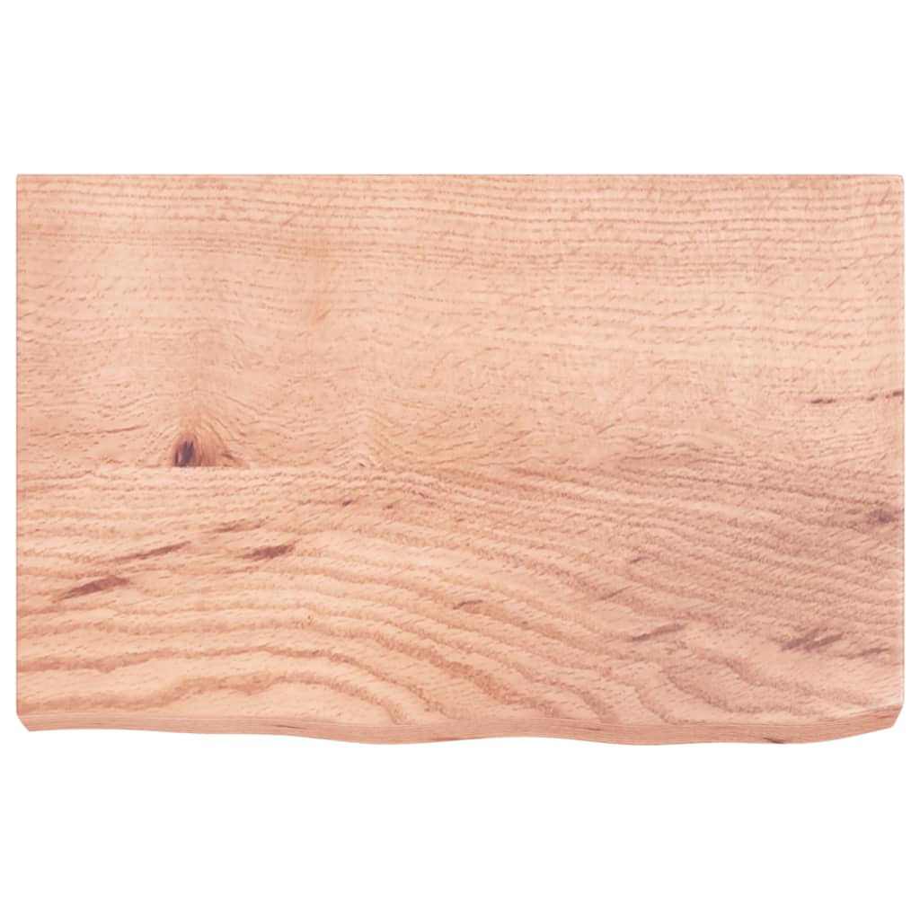 væghylde 60x40x(2-6) cm behandlet massivt egetræ lysebrun