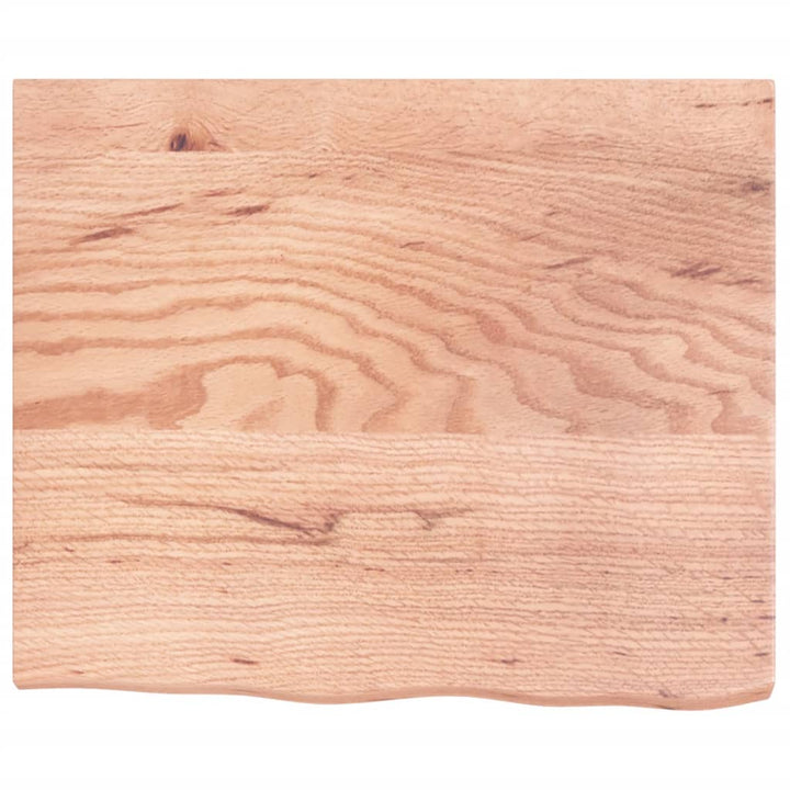 væghylde 60x50x(2-4) cm behandlet massivt egetræ lysebrun