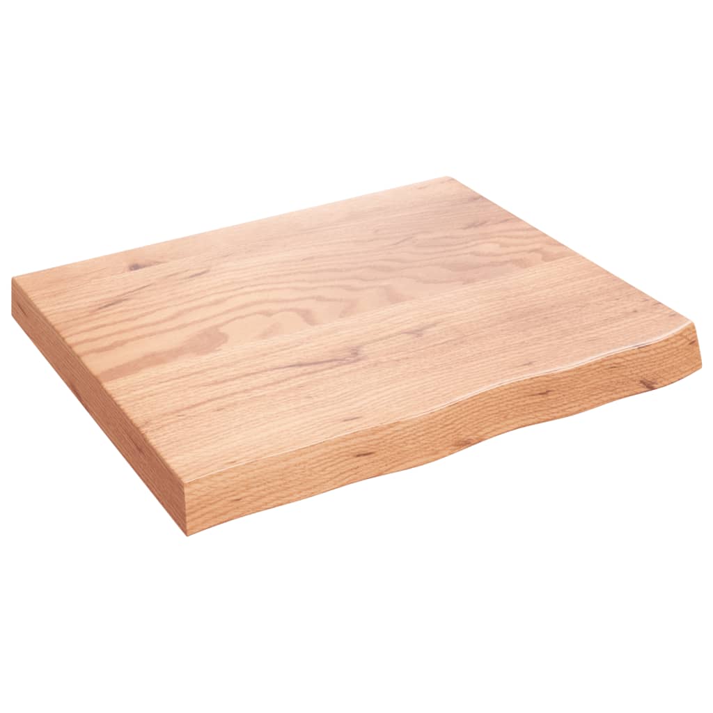 væghylde 60x50x(2-6) cm behandlet massivt egetræ lysebrun
