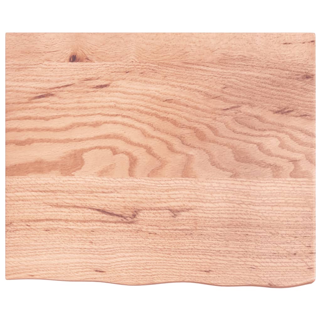væghylde 60x50x(2-6) cm behandlet massivt egetræ lysebrun