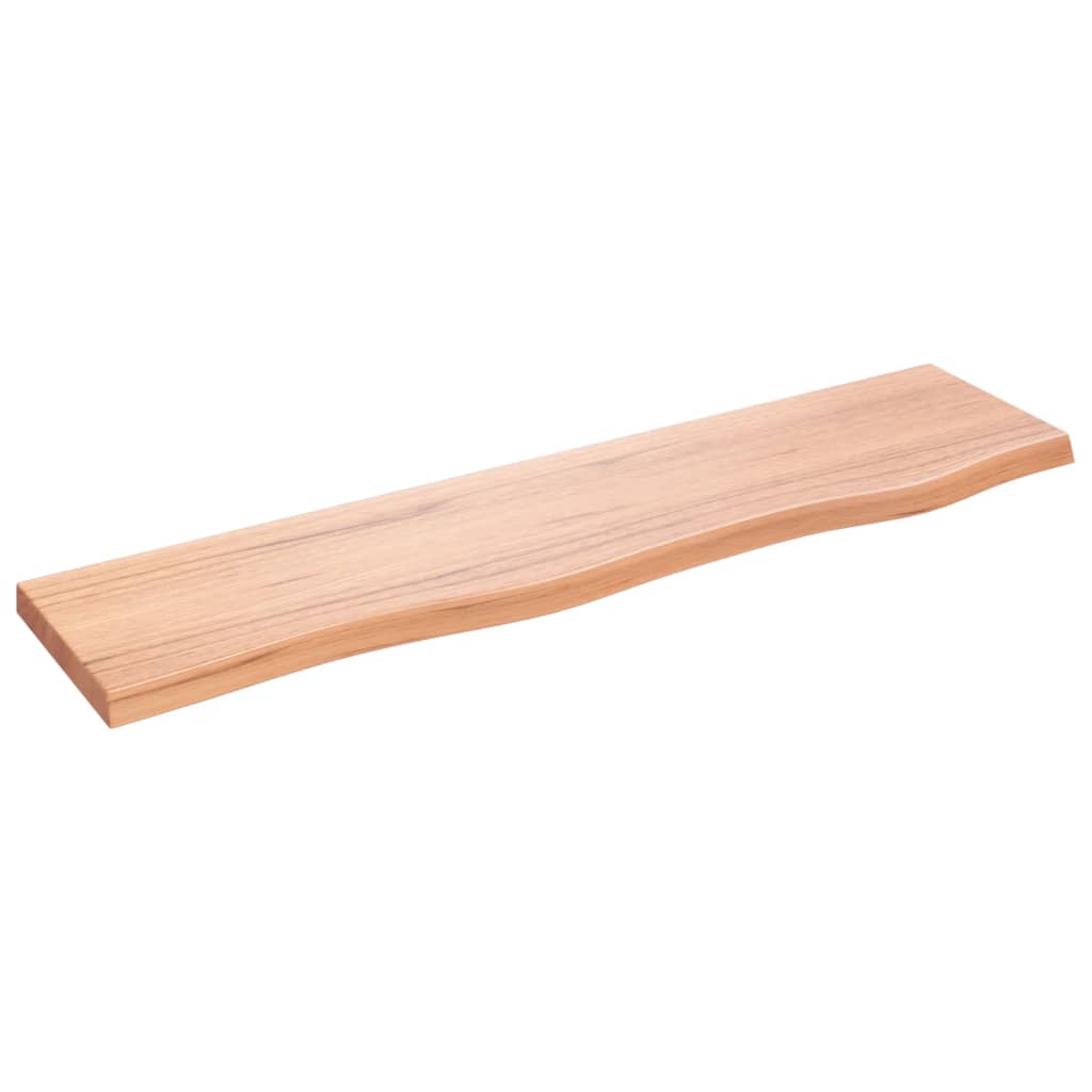 væghylde 80x20x2 cm behandlet massivt egetræ lysebrun