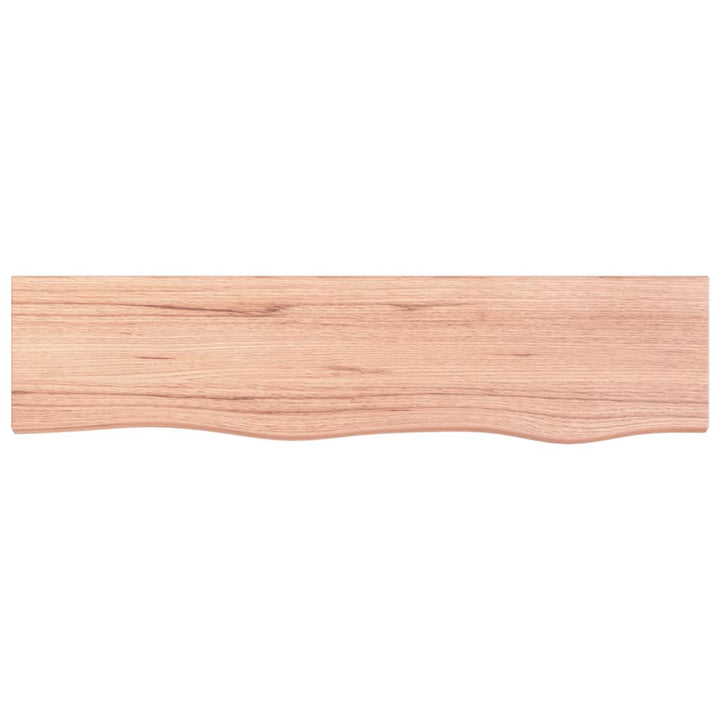 væghylde 80x20x2 cm behandlet massivt egetræ lysebrun
