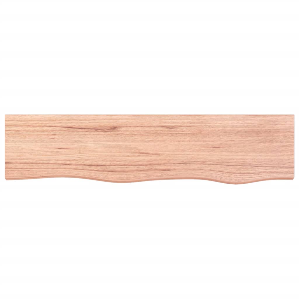 væghylde 80x20x4 cm behandlet massivt egetræ lysebrun