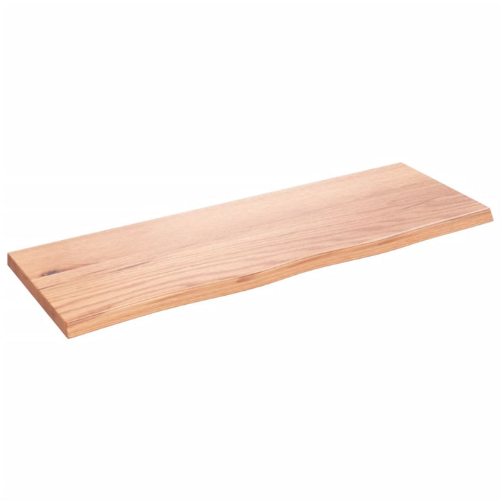 væghylde 80x30x2 cm behandlet massivt egetræ lysebrun