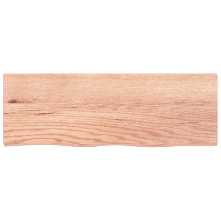 væghylde 80x30x2 cm behandlet massivt egetræ lysebrun