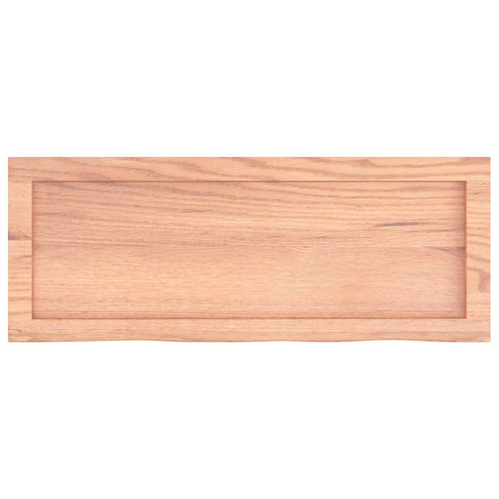 væghylde 80x30x(2-4) cm behandlet massivt egetræ lysebrun