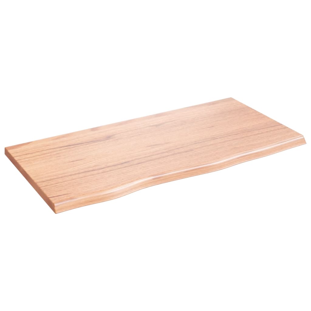 væghylde 80x40x2 cm behandlet massivt egetræ lysebrun