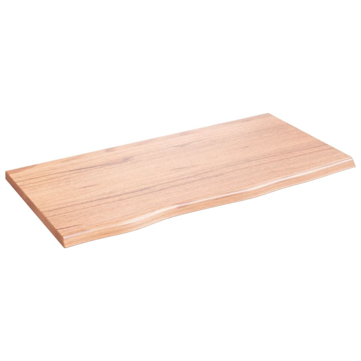 væghylde 80x40x2 cm behandlet massivt egetræ lysebrun