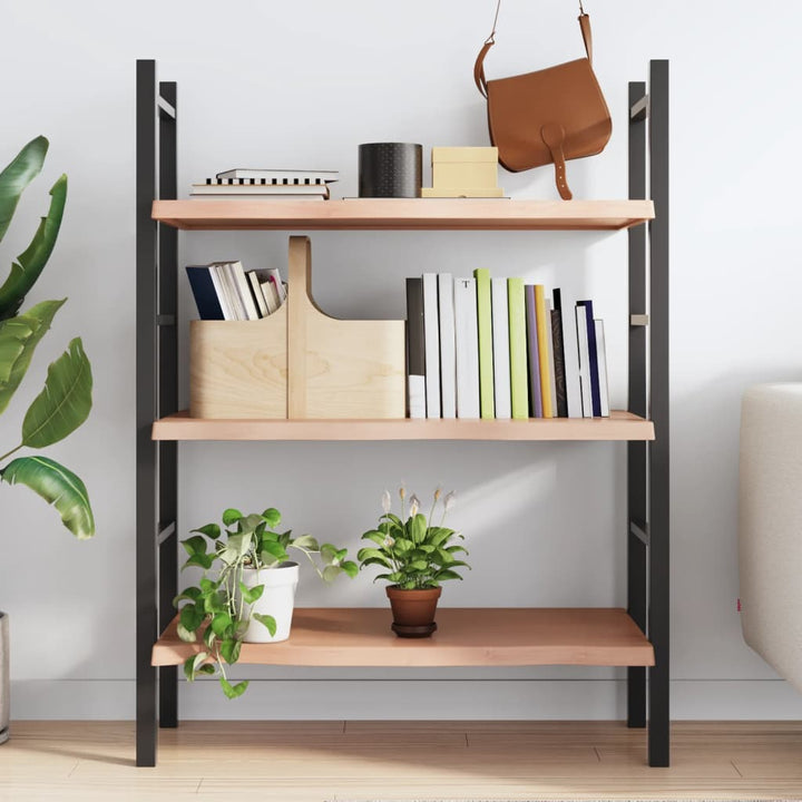 væghylde 80x40x(2-4) cm behandlet massivt egetræ lysebrun