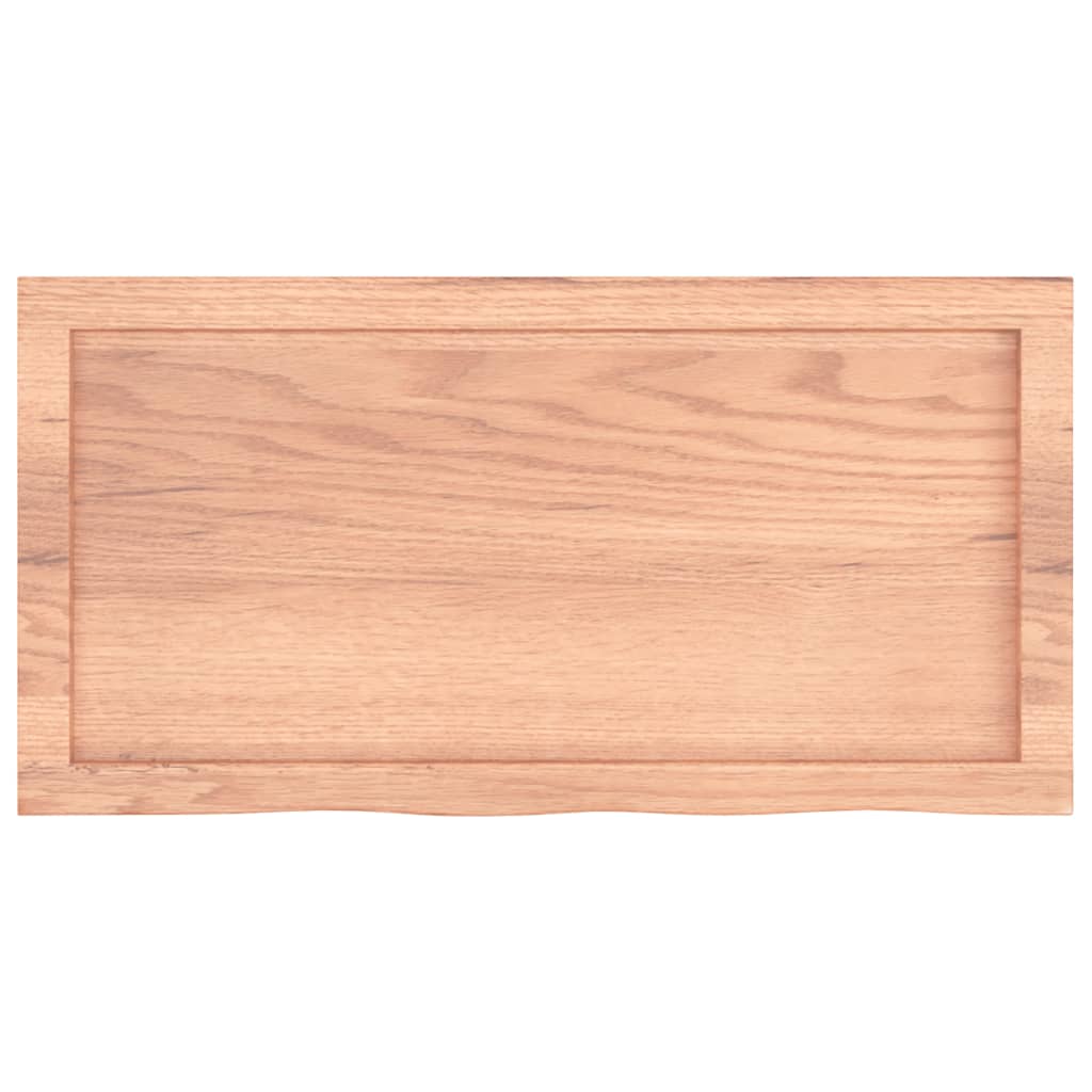 væghylde 80x40x(2-4) cm behandlet massivt egetræ lysebrun