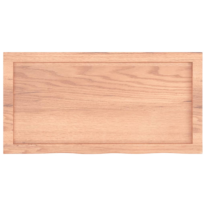 væghylde 80x40x(2-4) cm behandlet massivt egetræ lysebrun