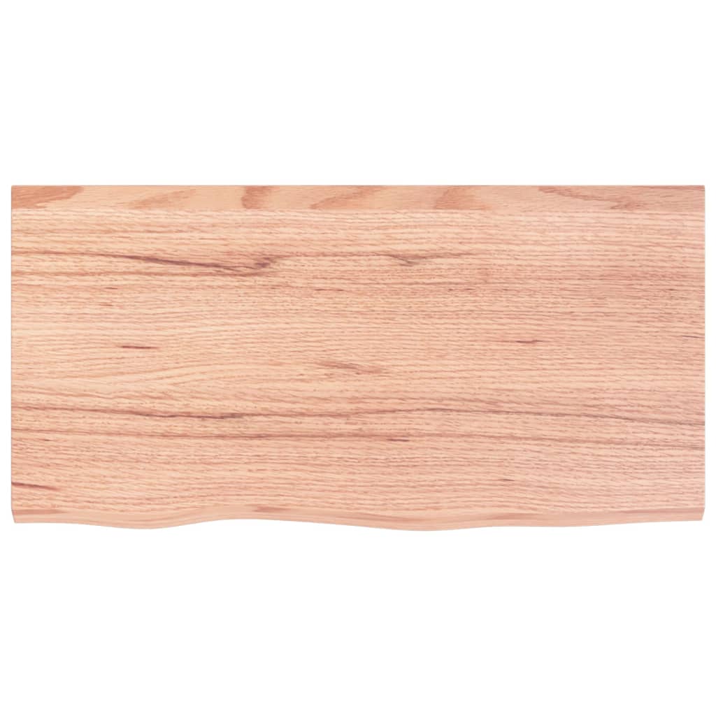 væghylde 80x40x(2-6) cm behandlet massivt egetræ lysebrun