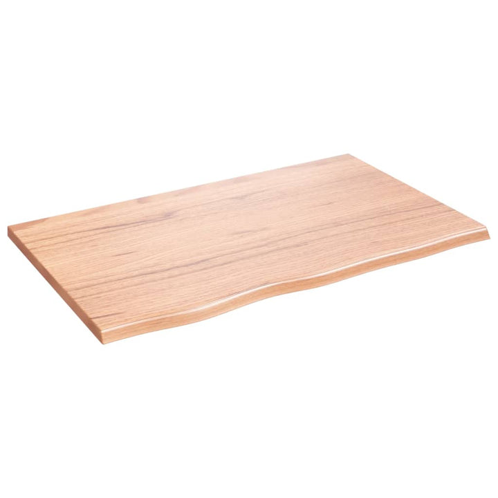 væghylde 80x50x2 cm behandlet massivt egetræ lysebrun
